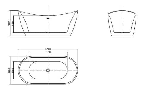 Dee Slim Edge Freestanding Bath - Image 2