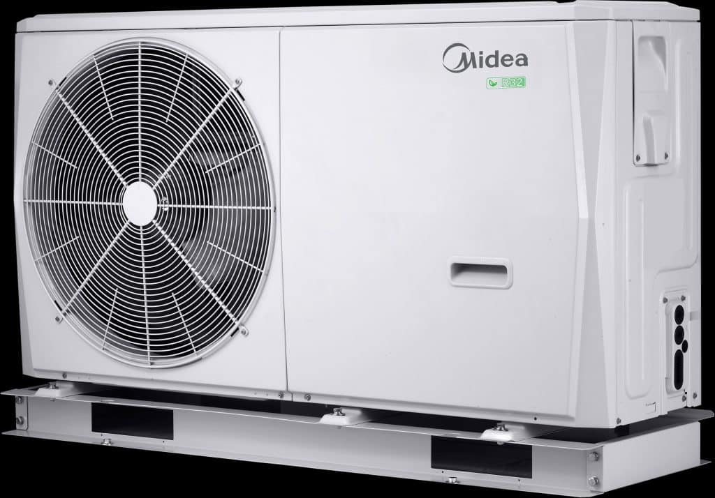 Midea 11kW Heatpump for Heating & Hot Water & 200 Litre Standard Heat Pump Unvented Cylinder MPH