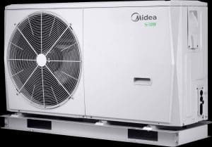 Midea 11kW Heatpump for Heating & Hot Water & 200 Litre Standard Heat Pump Unvented Cylinder