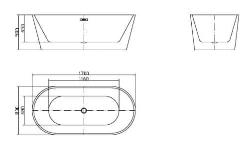 Ross Slim Edge Freestanding Bath - Image 2