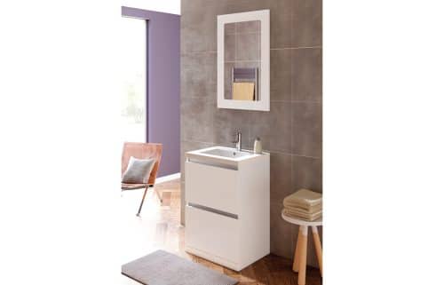 Carino 815mm 2 Drawer Floor Standing Basin Unit Inc. Basin - White Gloss - Image 3