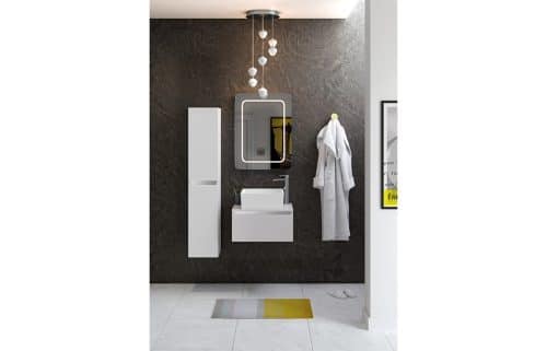 Carino 815mm 2 Drawer Floor Standing Basin Unit Inc. Basin - White Gloss - Image 2