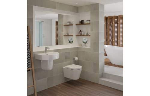 Cilantro 555x430mm 1TH Basin & Semi Pedestal - Image 2