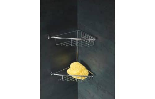 Elena 2-Tier Corner Shower Caddy - Chrome - Image 2