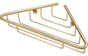 Elena 1-Tier Corner Shower Storage - Brushed Brass