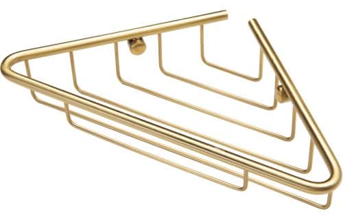 Elena 1-Tier Corner Shower Storage - Brushed Brass