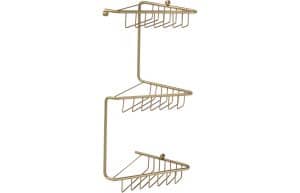 Elena 3-Tier Corner Shower Storage - Brushed Brass