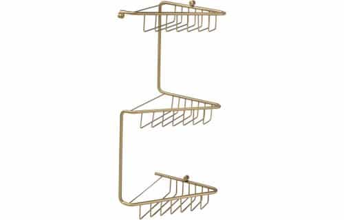 Elena 3-Tier Corner Shower Storage - Brushed Brass