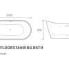 Belmont Freestanding 1700x780x670mm Bath - Matt Blue - Image 2