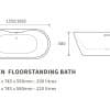 Harlesden Freestanding 1655x745x580mm Bath - Black - Image 2
