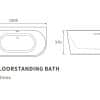 Linton Freestanding 1500x750x570mm Bath - Image 3
