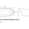 Ashbourne Freestanding 1500x700x720mm Slipper Bath - Image 3
