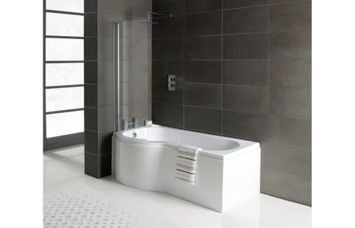 Essentials P-Shape 1700x700 Single End Bath Only - Left