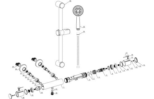 Terra Cool-Touch Thermostatic Bar Mixer Shower - Image 2