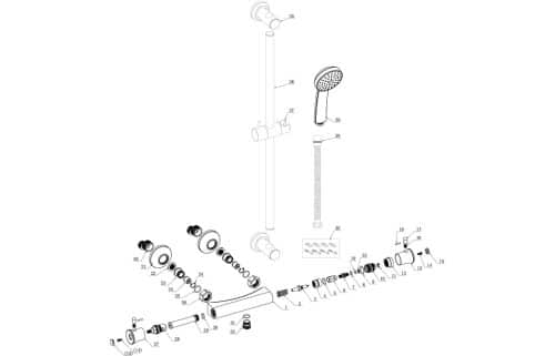 Pluto Thermostatic Bar Mixer Shower - Image 2
