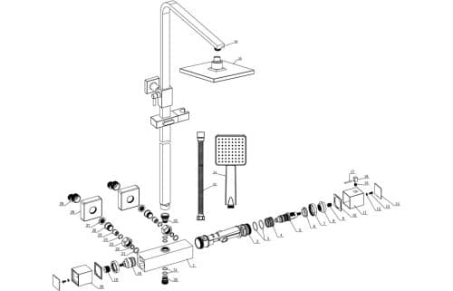 Argo Cool-Touch Thermostatic Mixer Shower w/Riser & Overhead Kit - Image 2