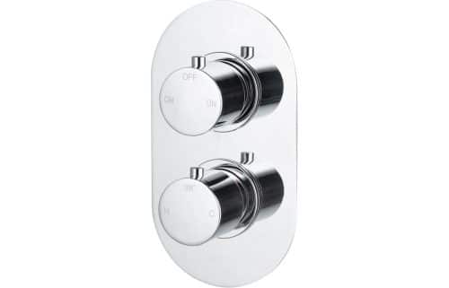 Astro Thermostatic Twin Shower Valve - Two Outlet