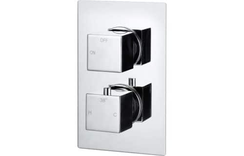 Comet Thermostatic Twin Shower Valve - Single Outlet