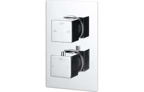 Comet Thermostatic Twin Shower Valve - Two Outlet