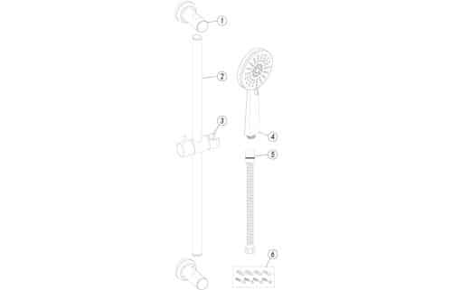 Round Premium Slider Rail Kit & 3 Mode Handset - Image 2
