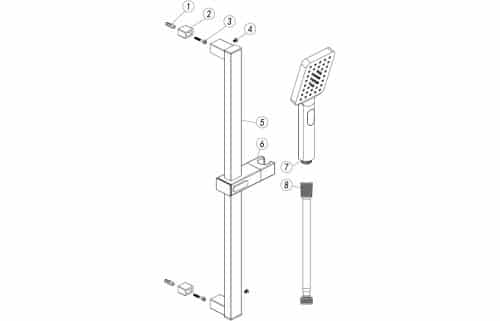 Square Push Button Shower Kit - Image 2