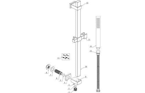 Square Premium Slider Rail Kit w/Elbow - Image 2