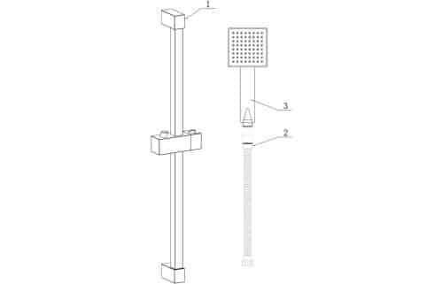 Square Slider Rail Kit & Single Mode Handset - Image 2