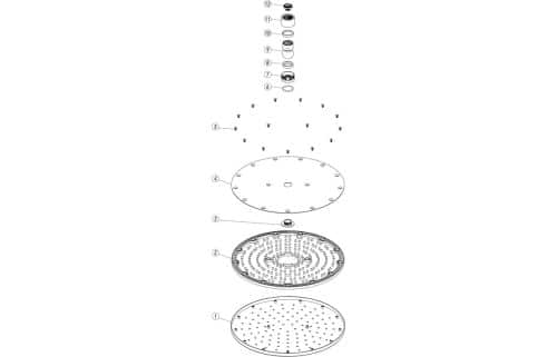Round Brass 200mm Showerhead - Chrome - Image 2