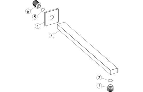 Square Shower Arm 300mm - Chrome - Image 2