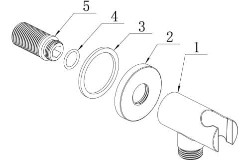 Handset Wall Bracket w/Wall Outlet - Round - Image 2