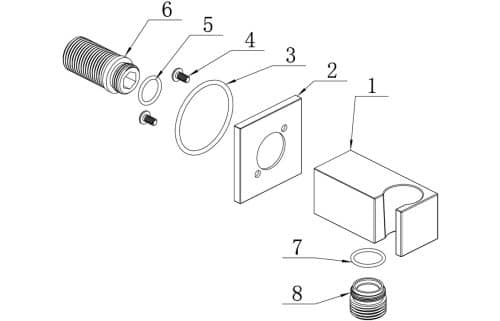Handset Wall Bracket w/Wall Outlet - Square - Image 2