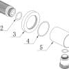 Chrome Wall Outlet Elbow - Round - Image 2