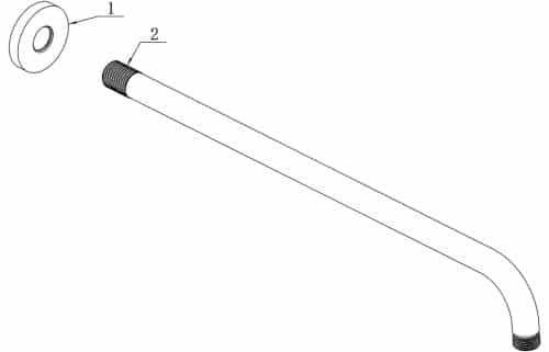 320mm Round Shower Arm - Brushed Brass - Image 2