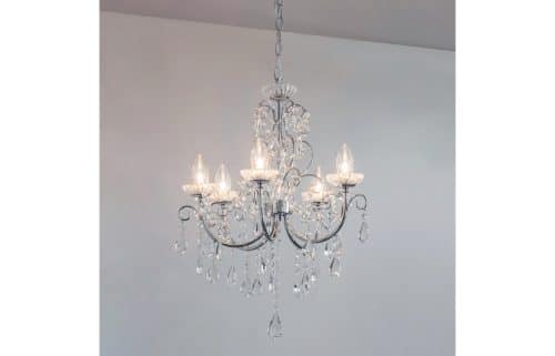 Sparkle 5 Arm Chandelier Ceiling Light - Chrome - Image 10