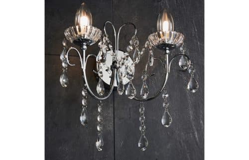 Sparkle 2 Arm Chandelier Wall Light - Chrome - Image 3