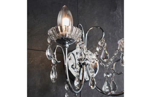 Sparkle 2 Arm Chandelier Wall Light - Chrome - Image 4