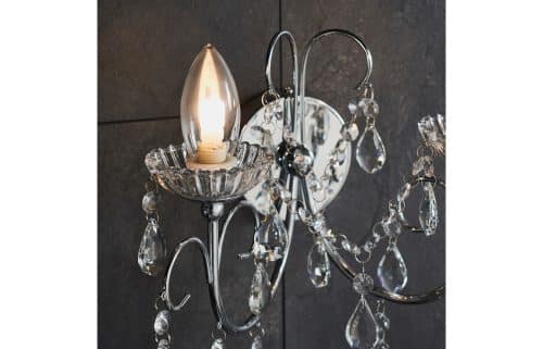 Sparkle 2 Arm Chandelier Wall Light - Chrome - Image 5