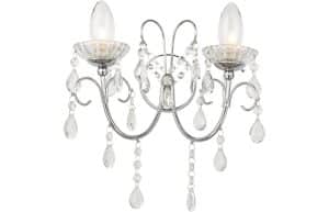 Sparkle 2 Arm Chandelier Wall Light - Chrome
