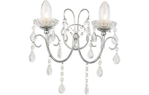 Sparkle 2 Arm Chandelier Wall Light - Chrome