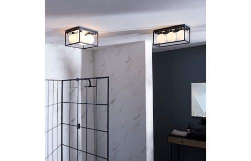 Box Frame Ceiling Light - Matt Black - Image 5