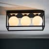 Box Frame Ceiling Light - Matt Black - Image 6