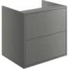 Perla 600mm 2 Drawer Wall Hung Basin Unit (No Top) - Matt Grey