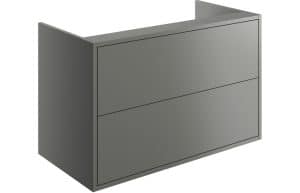 Perla 900mm 2 Drawer Wall Hung Basin Unit (No Top) - Matt Grey