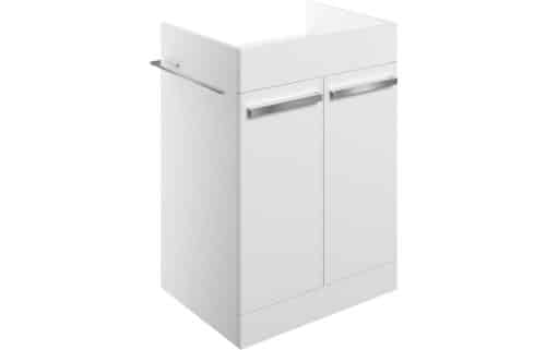 Morina 600mm Floor Standing Basin Unit (No Top) - White Gloss