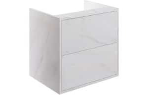 Perla 600mm 2 Drawer Wall Hung Basin Unit (No Top) - Marble