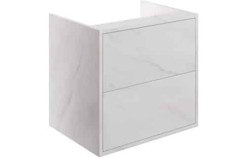 Perla 600mm 2 Drawer Wall Hung Basin Unit (No Top) - Marble