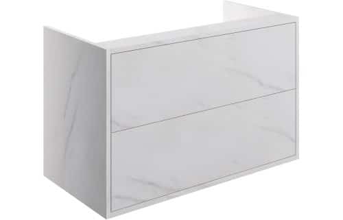 Perla 900mm 2 Drawer Wall Hung Basin Unit (No Top) - Marble