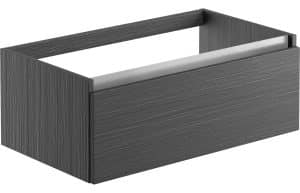 Carino 800mm 1 Drawer Wall Hung Basin Unit (No Top) - Graphitewood