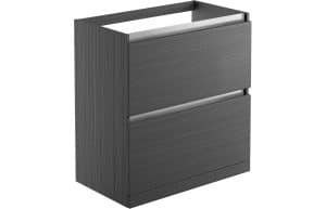 Carino 800mm 2 Drawer Floor Standing Basin Unit (No Top) - Graphitewood