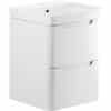 Lambra 500mm 2 Drawer Wall Hung Cloakroom Basin Unit - White Gloss